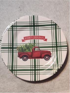 Set of 12 Old East Main Co. Dinnerware Salad Plates 8in Melamine Merry Christmas